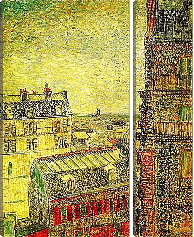Модульная картина - View of Paris from Vincent s Room in the Rue Lepic. Винсент Ван Гог