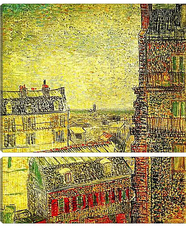 Модульная картина - View of Paris from Vincent s Room in the Rue Lepic. Винсент Ван Гог