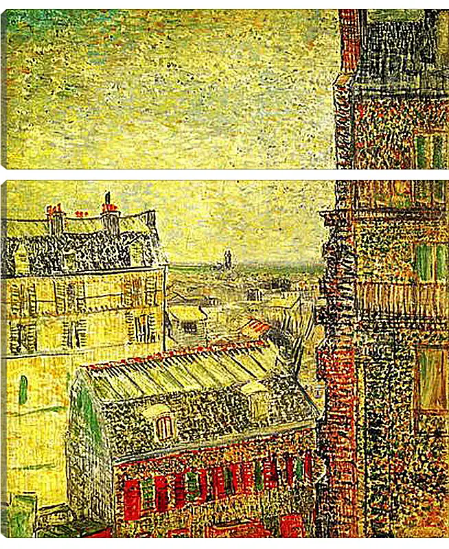 Модульная картина - View of Paris from Vincent s Room in the Rue Lepic. Винсент Ван Гог
