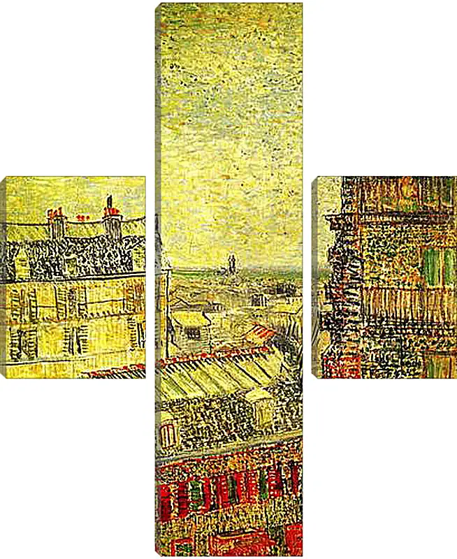 Модульная картина - View of Paris from Vincent s Room in the Rue Lepic. Винсент Ван Гог