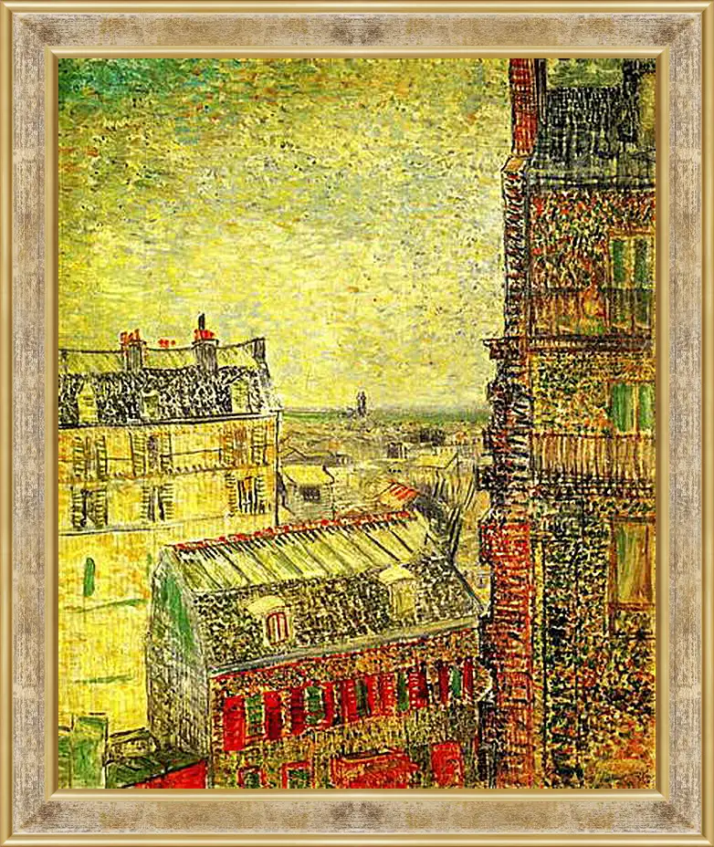 Картина в раме - View of Paris from Vincent s Room in the Rue Lepic. Винсент Ван Гог
