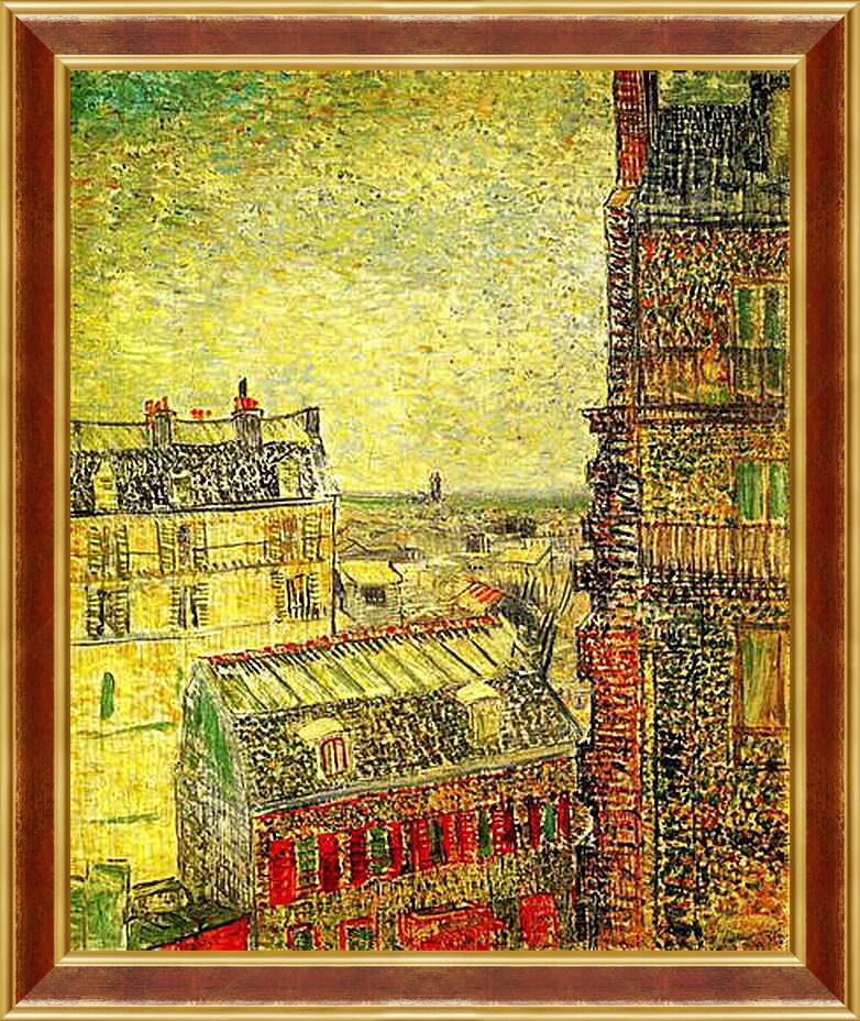 Картина в раме - View of Paris from Vincent s Room in the Rue Lepic. Винсент Ван Гог