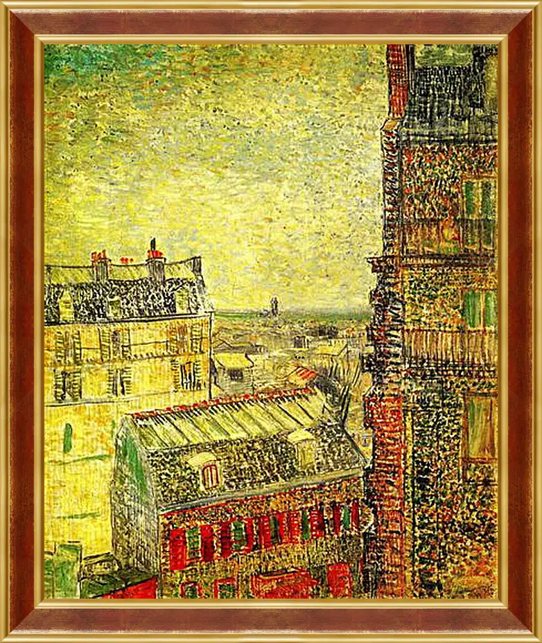 Картина в раме - View of Paris from Vincent s Room in the Rue Lepic. Винсент Ван Гог