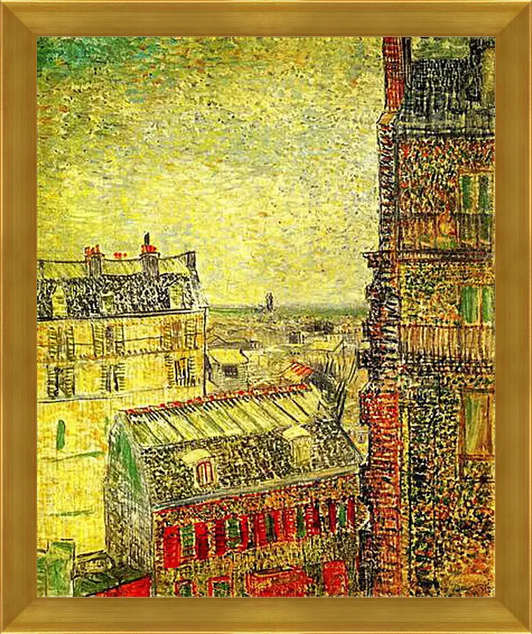 Картина в раме - View of Paris from Vincent s Room in the Rue Lepic. Винсент Ван Гог