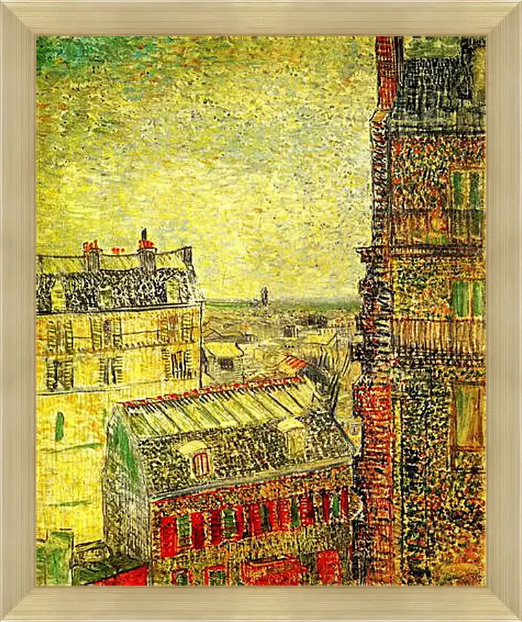 Картина в раме - View of Paris from Vincent s Room in the Rue Lepic. Винсент Ван Гог