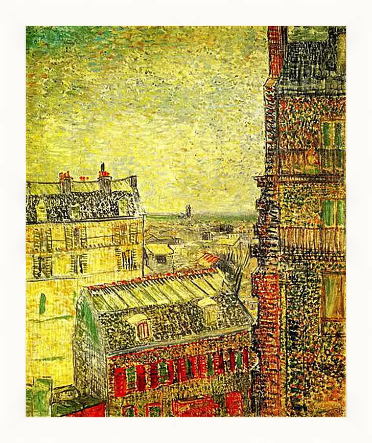 Картина в раме - View of Paris from Vincent s Room in the Rue Lepic. Винсент Ван Гог
