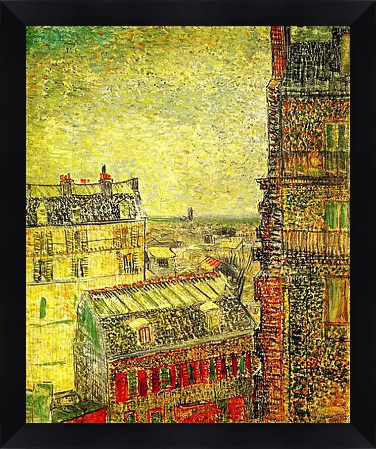 Картина в раме - View of Paris from Vincent s Room in the Rue Lepic. Винсент Ван Гог