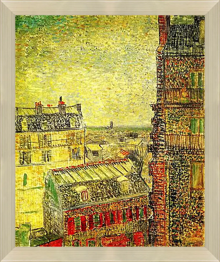 Картина в раме - View of Paris from Vincent s Room in the Rue Lepic. Винсент Ван Гог