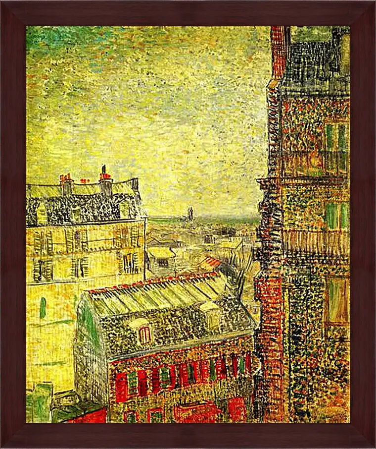 Картина в раме - View of Paris from Vincent s Room in the Rue Lepic. Винсент Ван Гог
