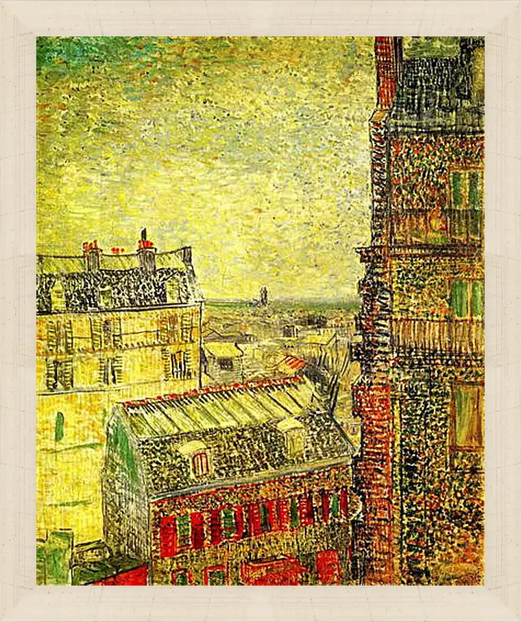 Картина в раме - View of Paris from Vincent s Room in the Rue Lepic. Винсент Ван Гог