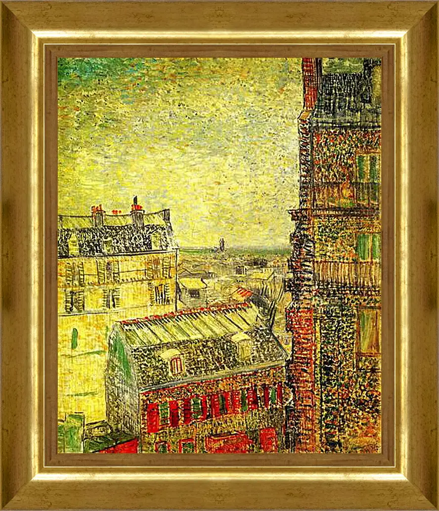 Картина в раме - View of Paris from Vincent s Room in the Rue Lepic. Винсент Ван Гог