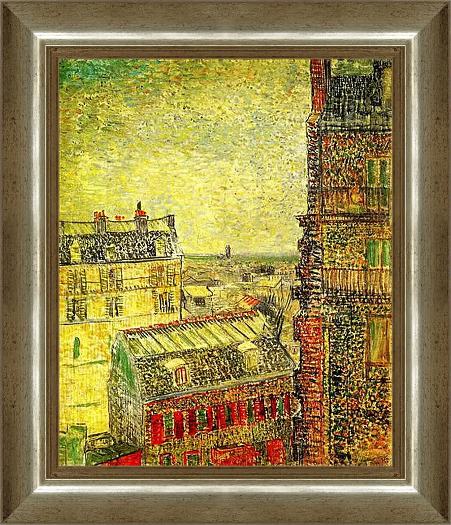 Картина в раме - View of Paris from Vincent s Room in the Rue Lepic. Винсент Ван Гог