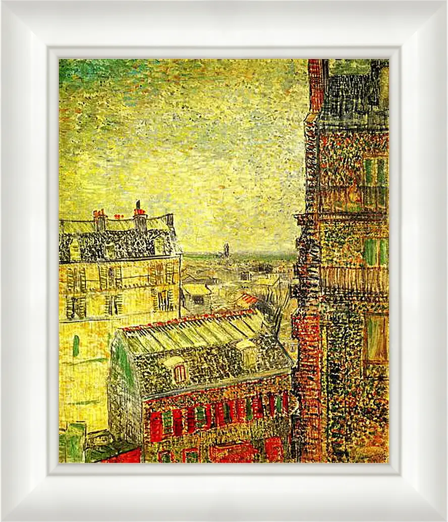 Картина в раме - View of Paris from Vincent s Room in the Rue Lepic. Винсент Ван Гог