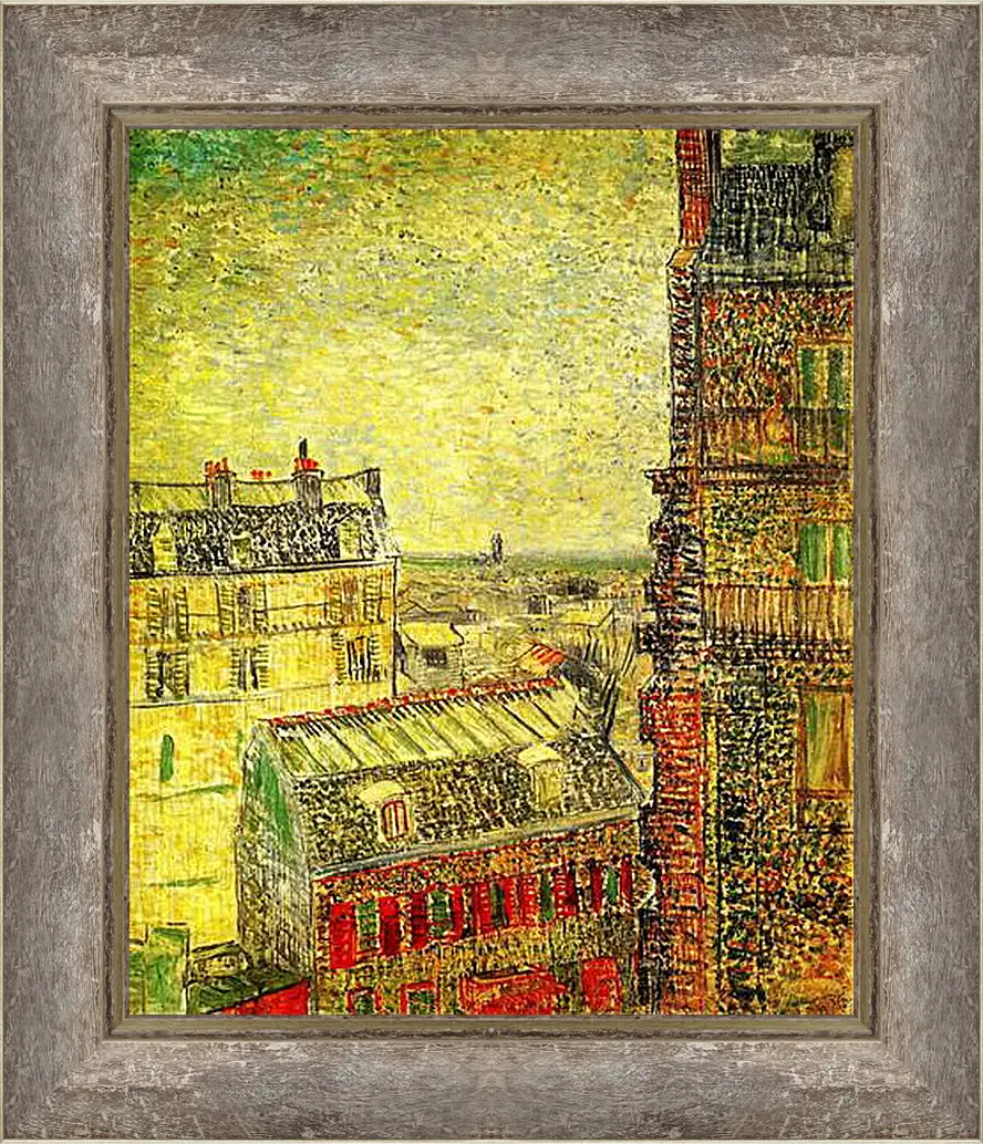 Картина в раме - View of Paris from Vincent s Room in the Rue Lepic. Винсент Ван Гог