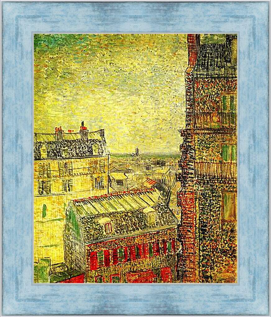 Картина в раме - View of Paris from Vincent s Room in the Rue Lepic. Винсент Ван Гог