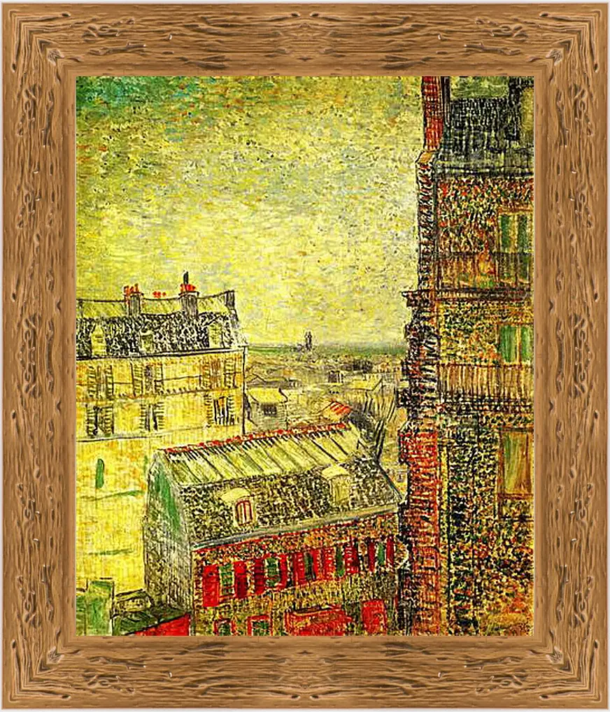 Картина в раме - View of Paris from Vincent s Room in the Rue Lepic. Винсент Ван Гог