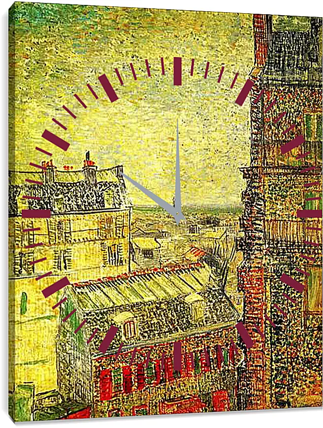 Часы картина - View of Paris from Vincent s Room in the Rue Lepic. Винсент Ван Гог