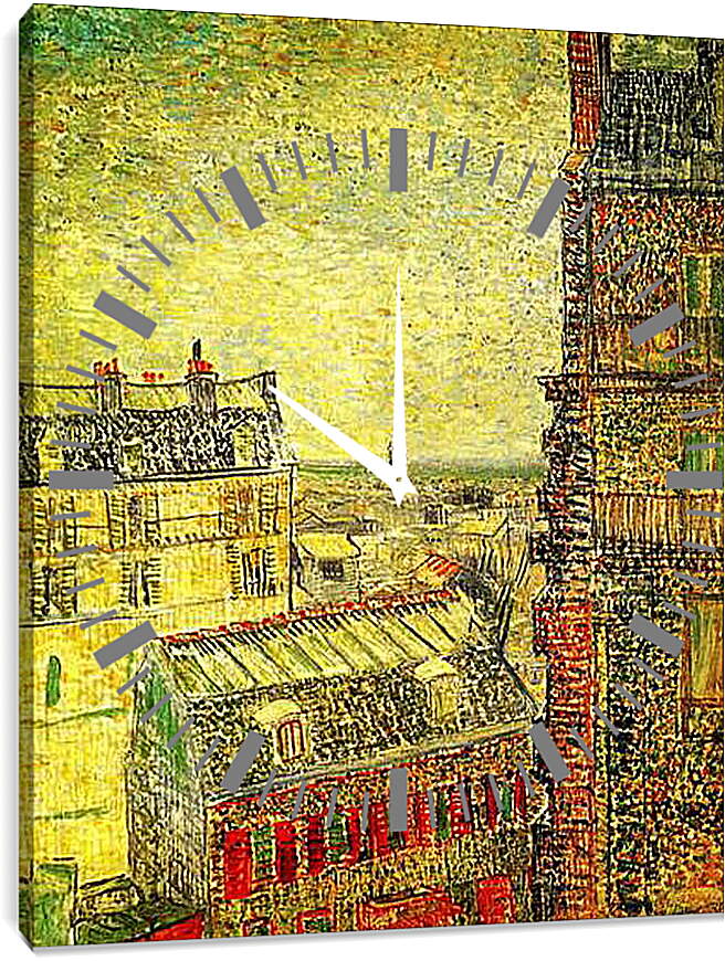 Часы картина - View of Paris from Vincent s Room in the Rue Lepic. Винсент Ван Гог