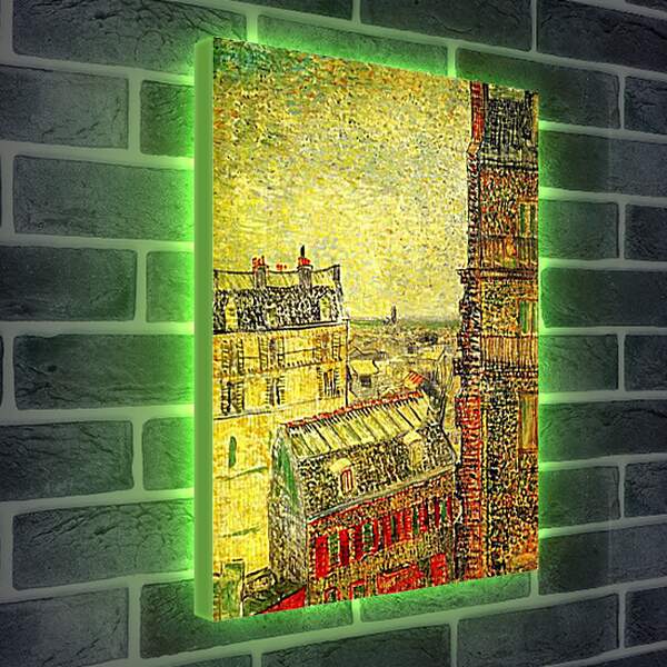 Лайтбокс световая панель - View of Paris from Vincent s Room in the Rue Lepic. Винсент Ван Гог