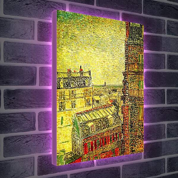 Лайтбокс световая панель - View of Paris from Vincent s Room in the Rue Lepic. Винсент Ван Гог
