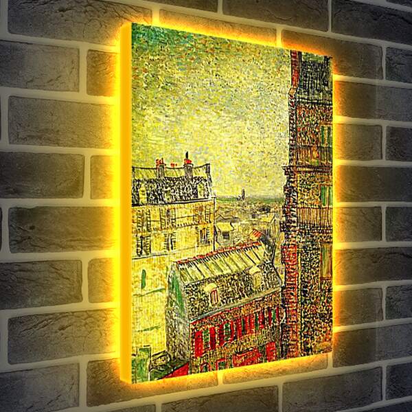 Лайтбокс световая панель - View of Paris from Vincent s Room in the Rue Lepic. Винсент Ван Гог