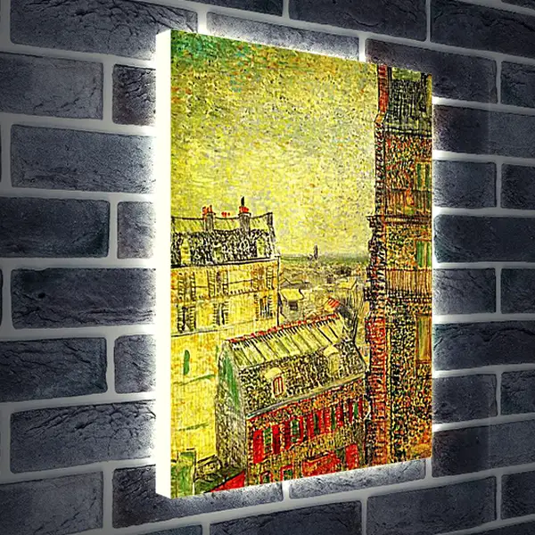 Лайтбокс световая панель - View of Paris from Vincent s Room in the Rue Lepic. Винсент Ван Гог