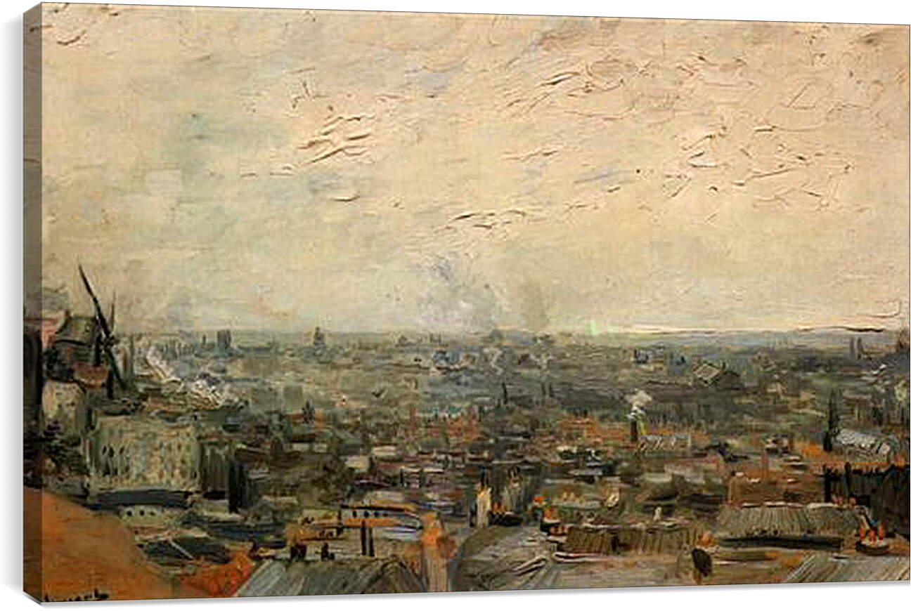 Постер и плакат - View of Paris from Montmartre. Винсент Ван Гог