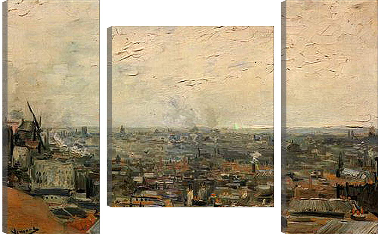 Модульная картина - View of Paris from Montmartre. Винсент Ван Гог