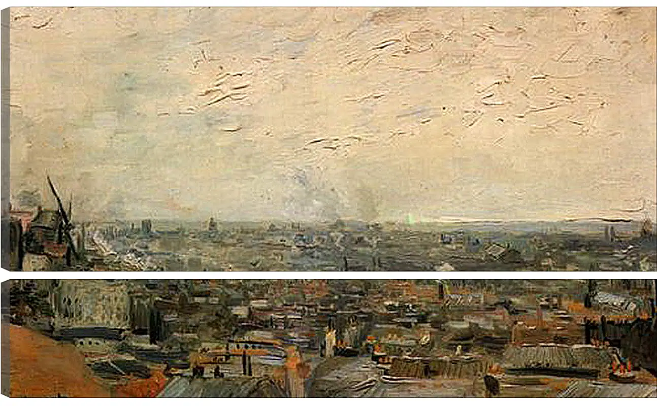 Модульная картина - View of Paris from Montmartre. Винсент Ван Гог