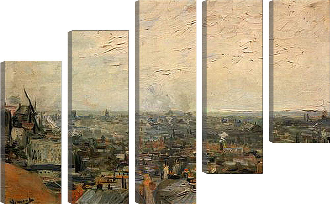 Модульная картина - View of Paris from Montmartre. Винсент Ван Гог
