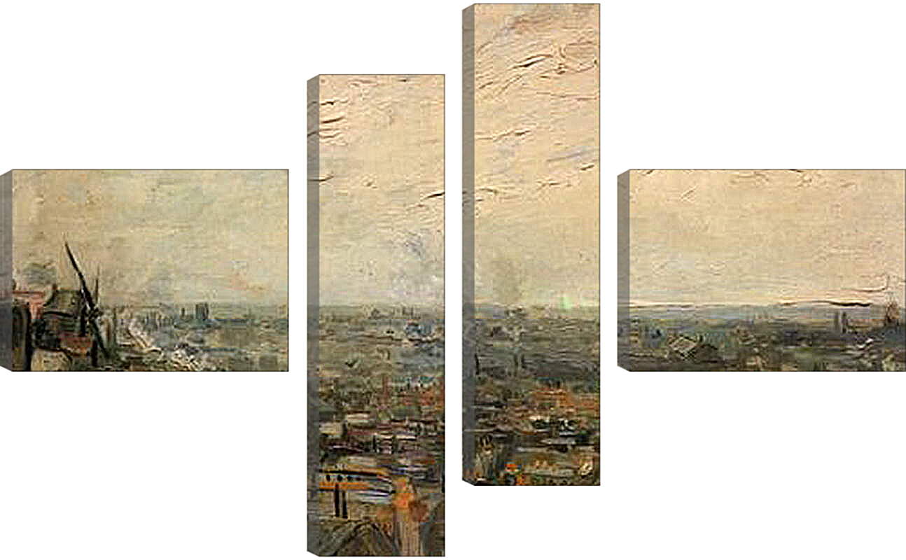 Модульная картина - View of Paris from Montmartre. Винсент Ван Гог
