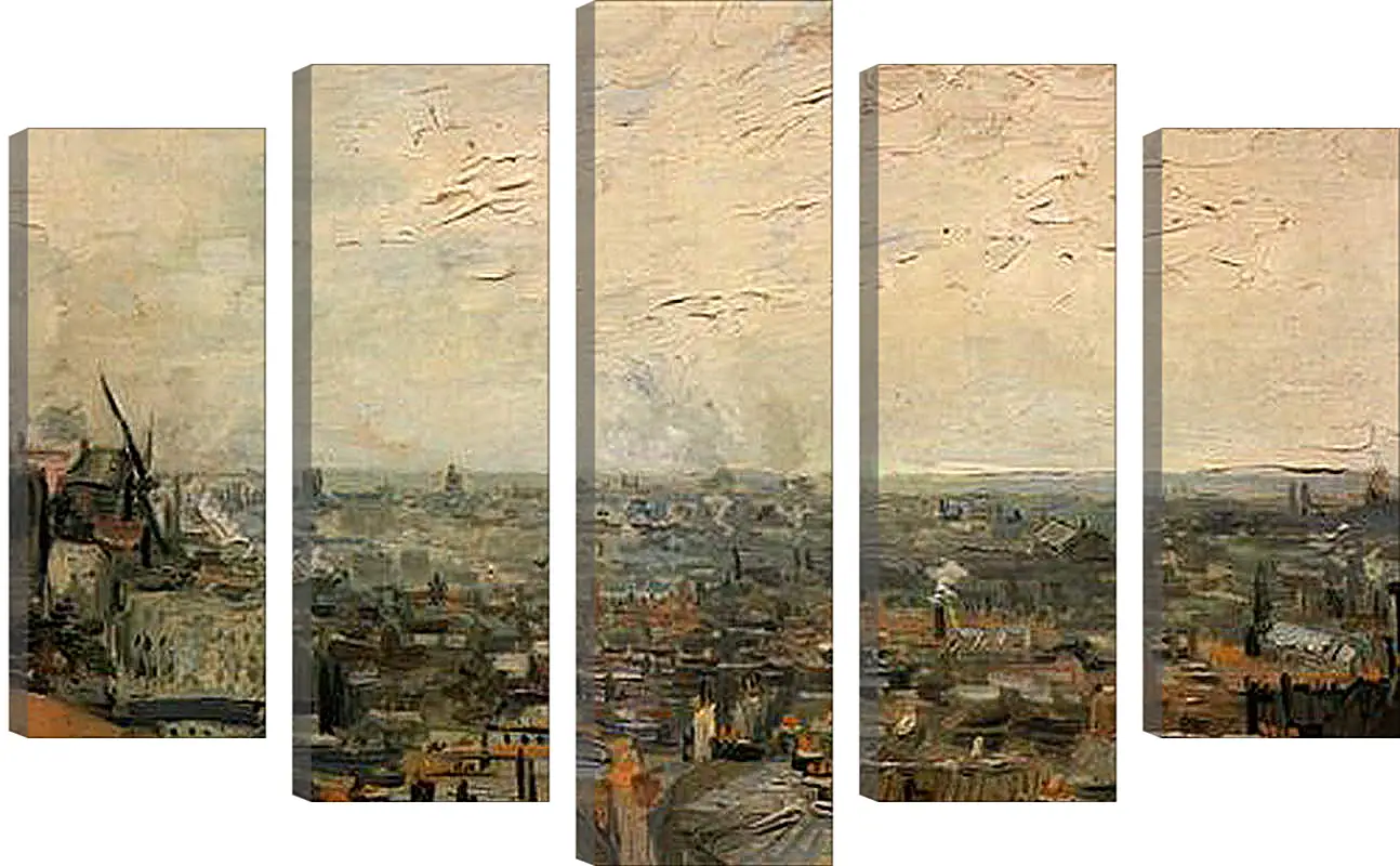 Модульная картина - View of Paris from Montmartre. Винсент Ван Гог