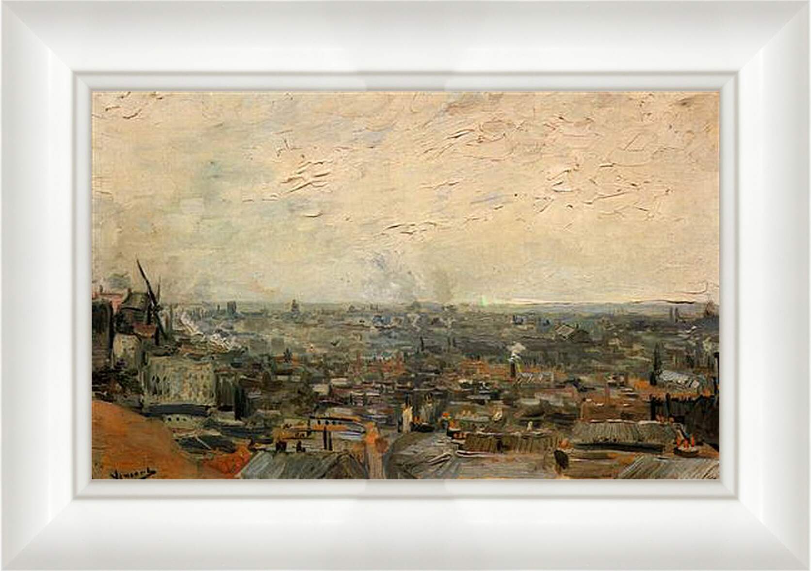 Картина в раме - View of Paris from Montmartre. Винсент Ван Гог