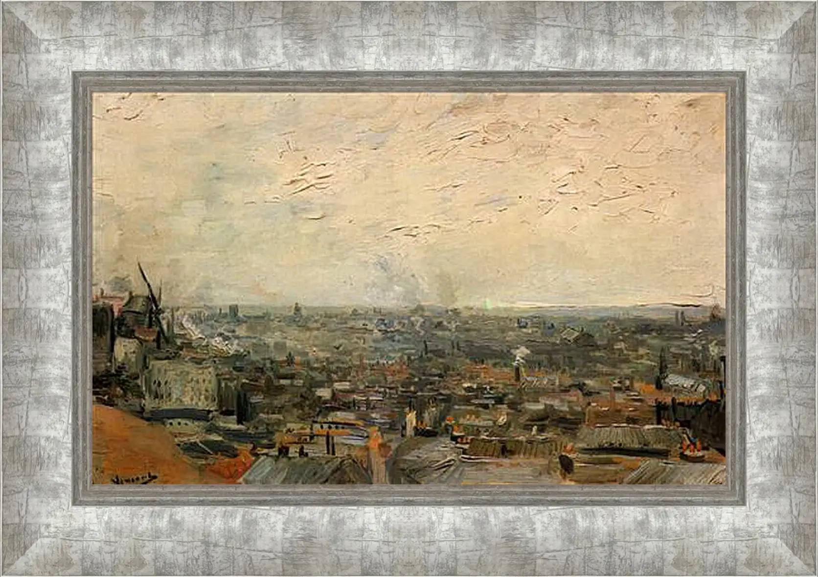 Картина в раме - View of Paris from Montmartre. Винсент Ван Гог
