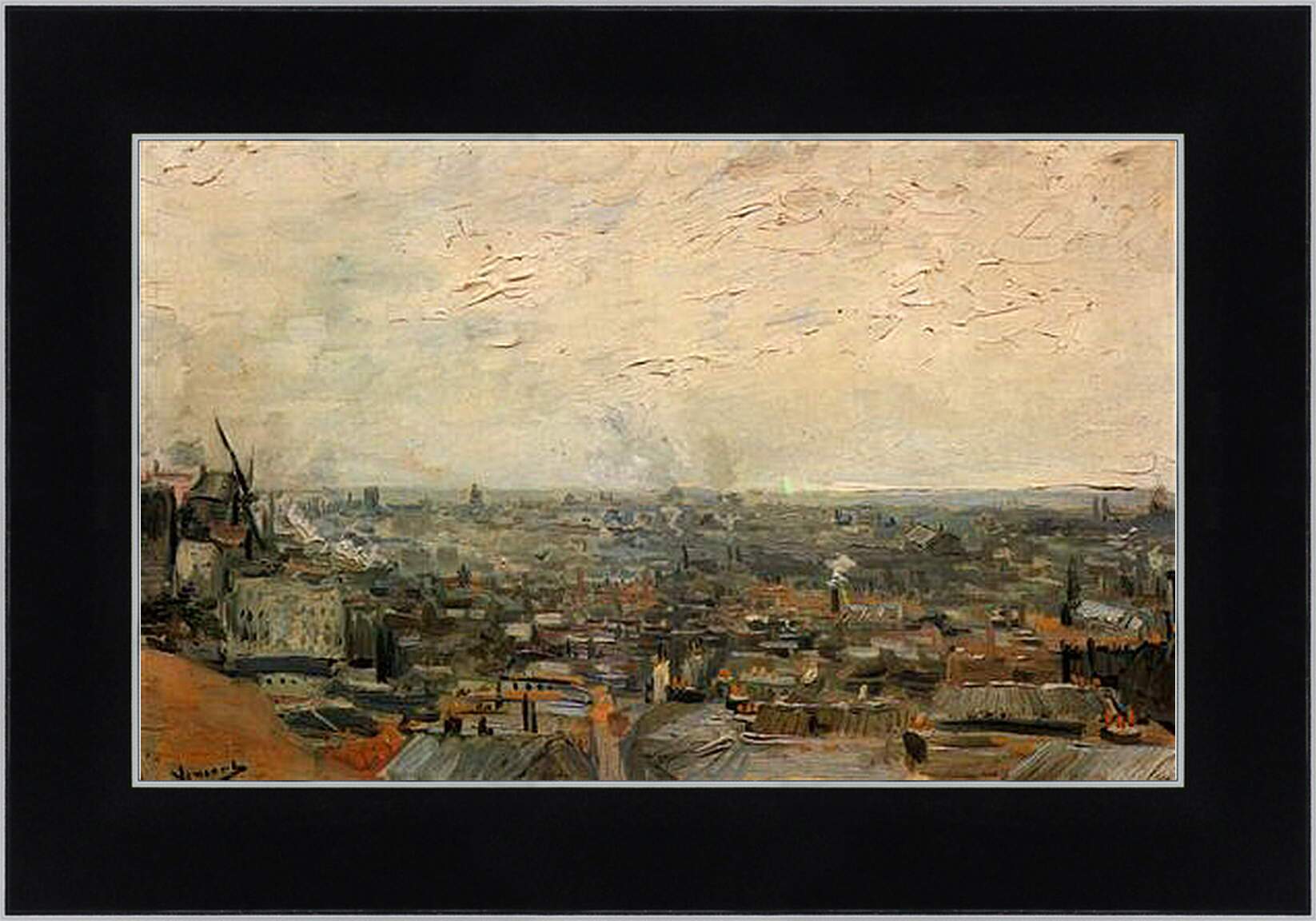 Картина в раме - View of Paris from Montmartre. Винсент Ван Гог