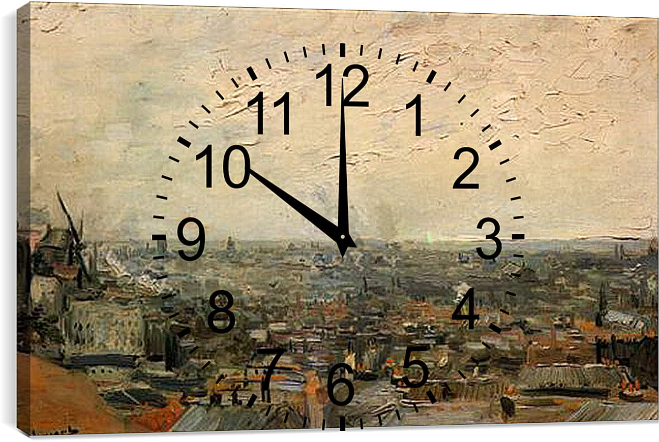 Часы картина - View of Paris from Montmartre. Винсент Ван Гог