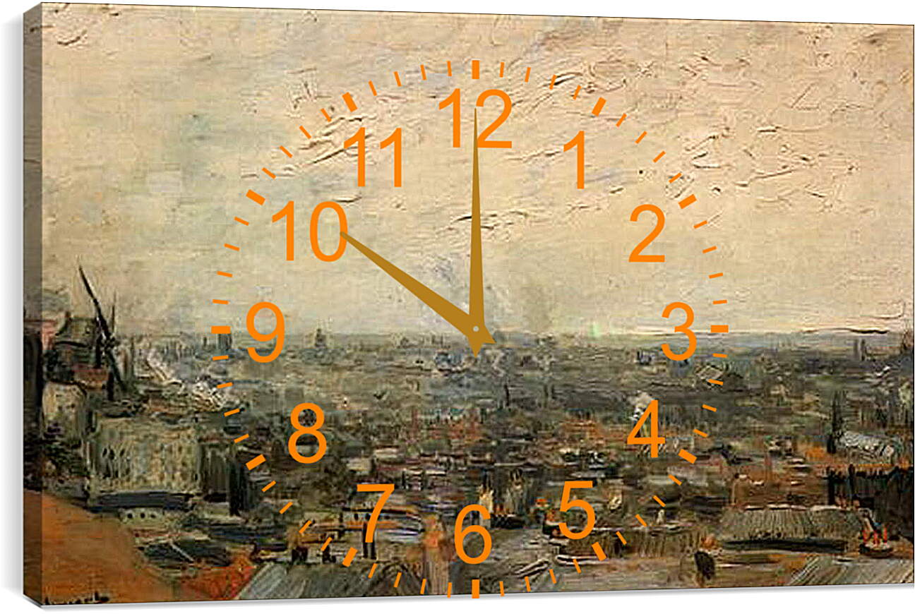 Часы картина - View of Paris from Montmartre. Винсент Ван Гог