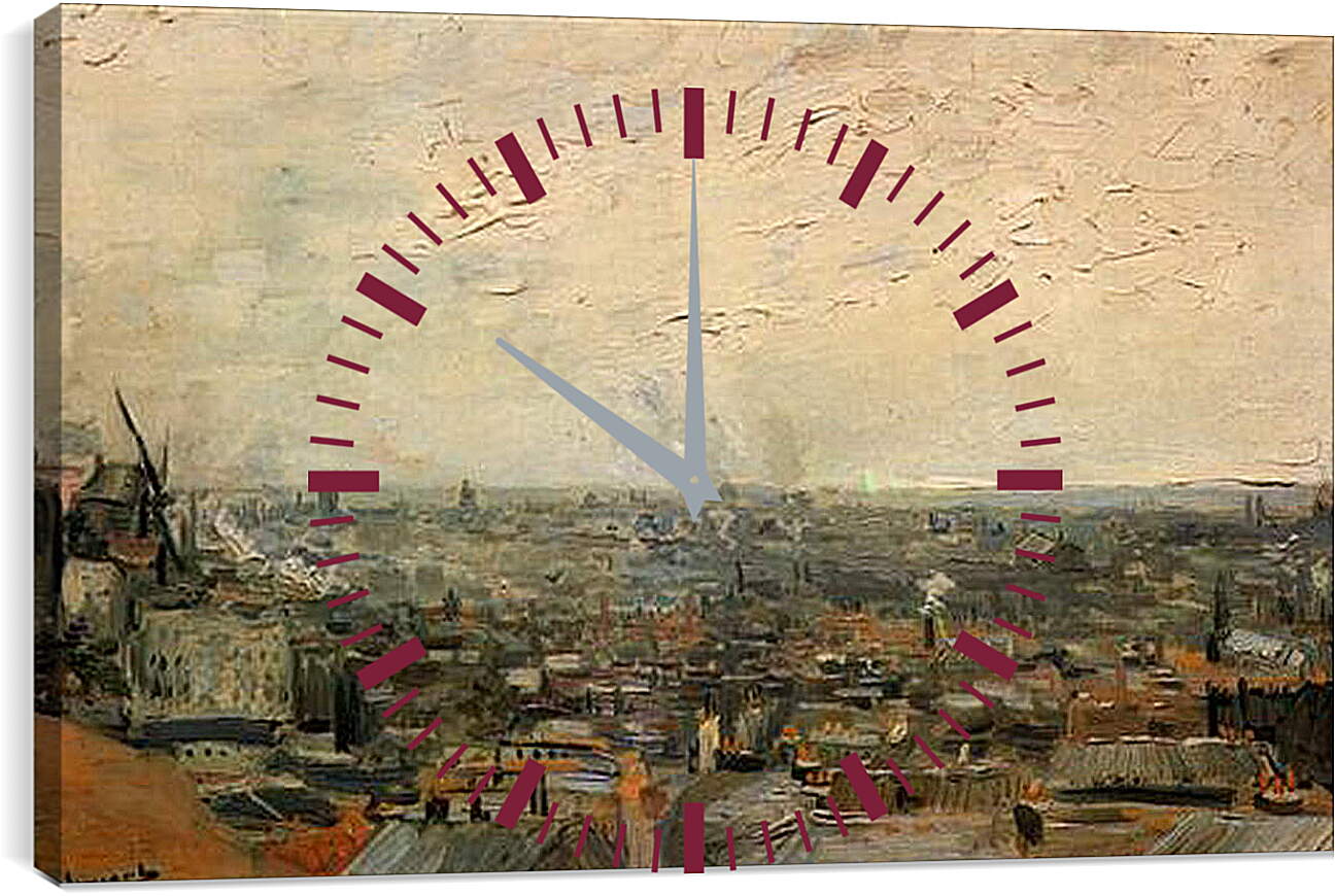 Часы картина - View of Paris from Montmartre. Винсент Ван Гог
