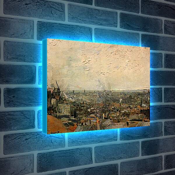 Лайтбокс световая панель - View of Paris from Montmartre. Винсент Ван Гог