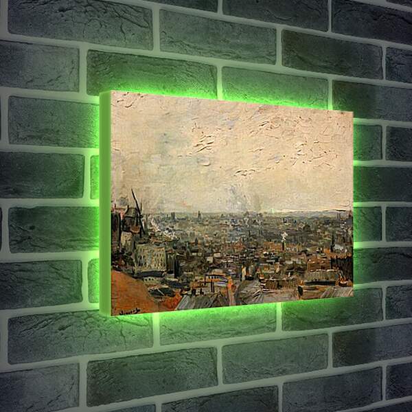Лайтбокс световая панель - View of Paris from Montmartre. Винсент Ван Гог