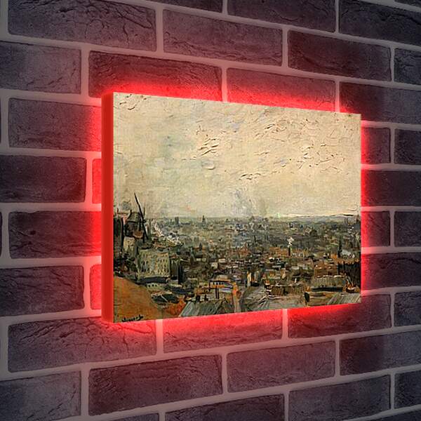 Лайтбокс световая панель - View of Paris from Montmartre. Винсент Ван Гог
