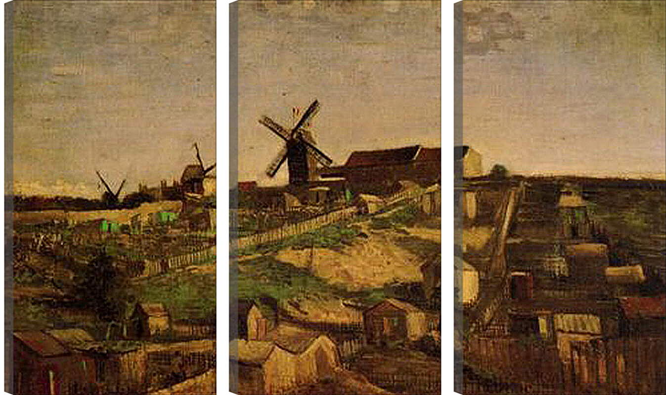Модульная картина - View of Montmartre with Windmills. Винсент Ван Гог