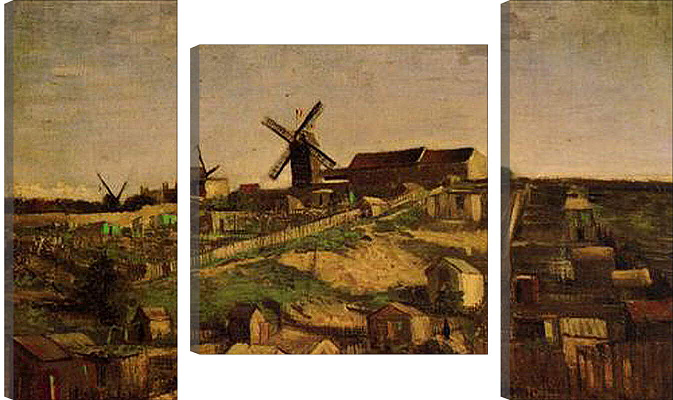 Модульная картина - View of Montmartre with Windmills. Винсент Ван Гог