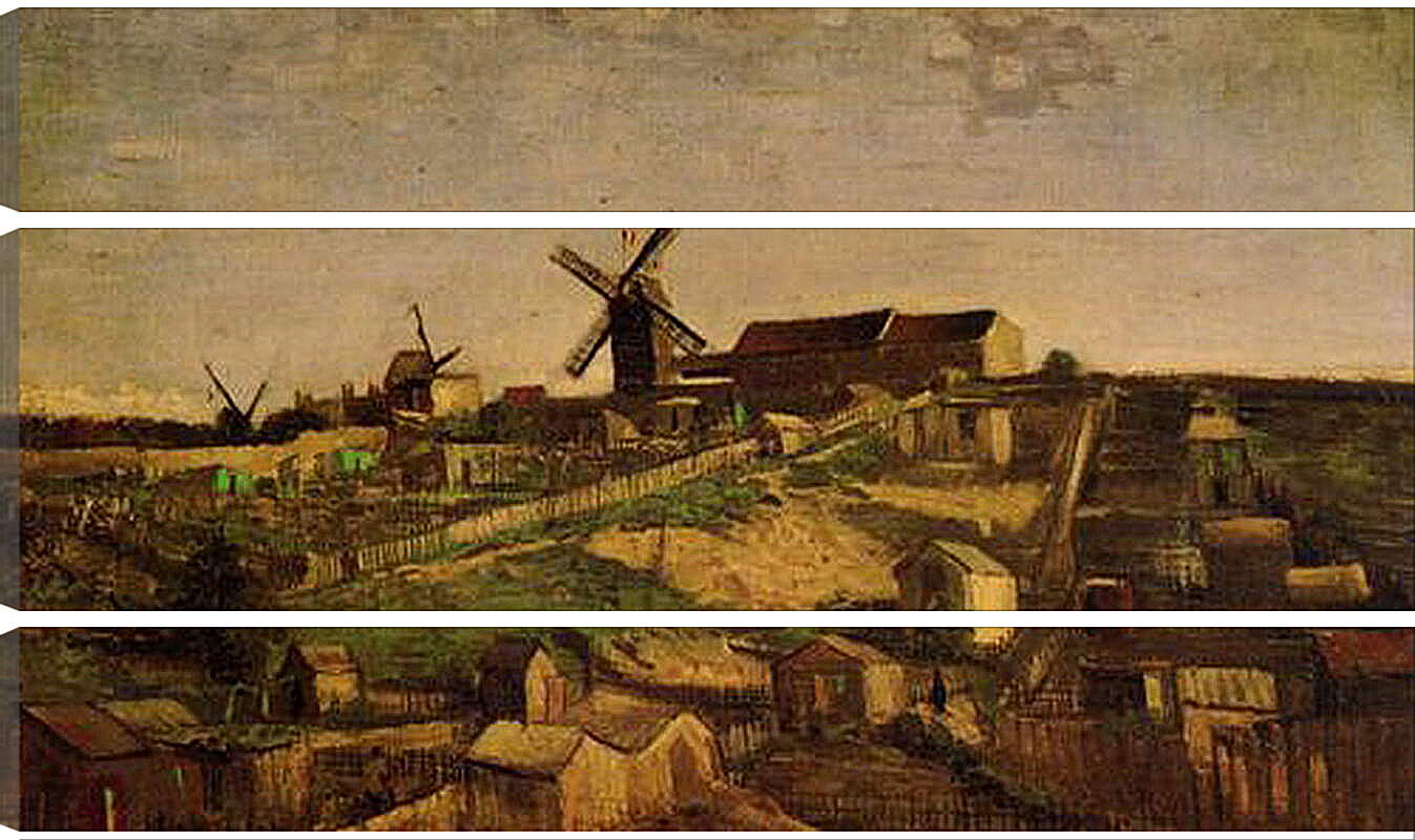 Модульная картина - View of Montmartre with Windmills. Винсент Ван Гог
