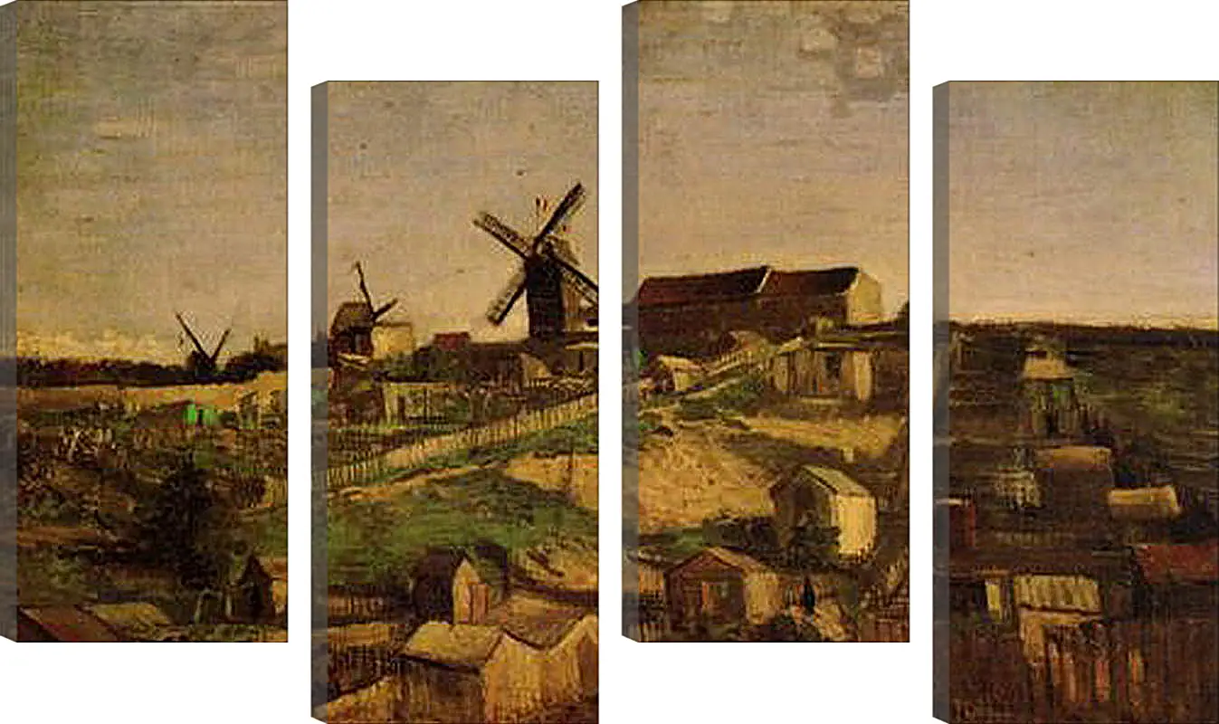 Модульная картина - View of Montmartre with Windmills. Винсент Ван Гог