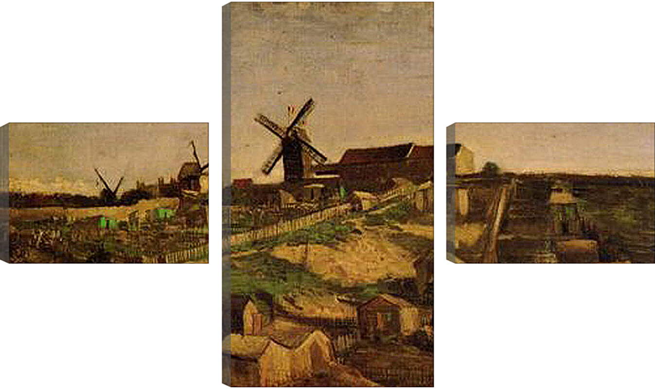 Модульная картина - View of Montmartre with Windmills. Винсент Ван Гог
