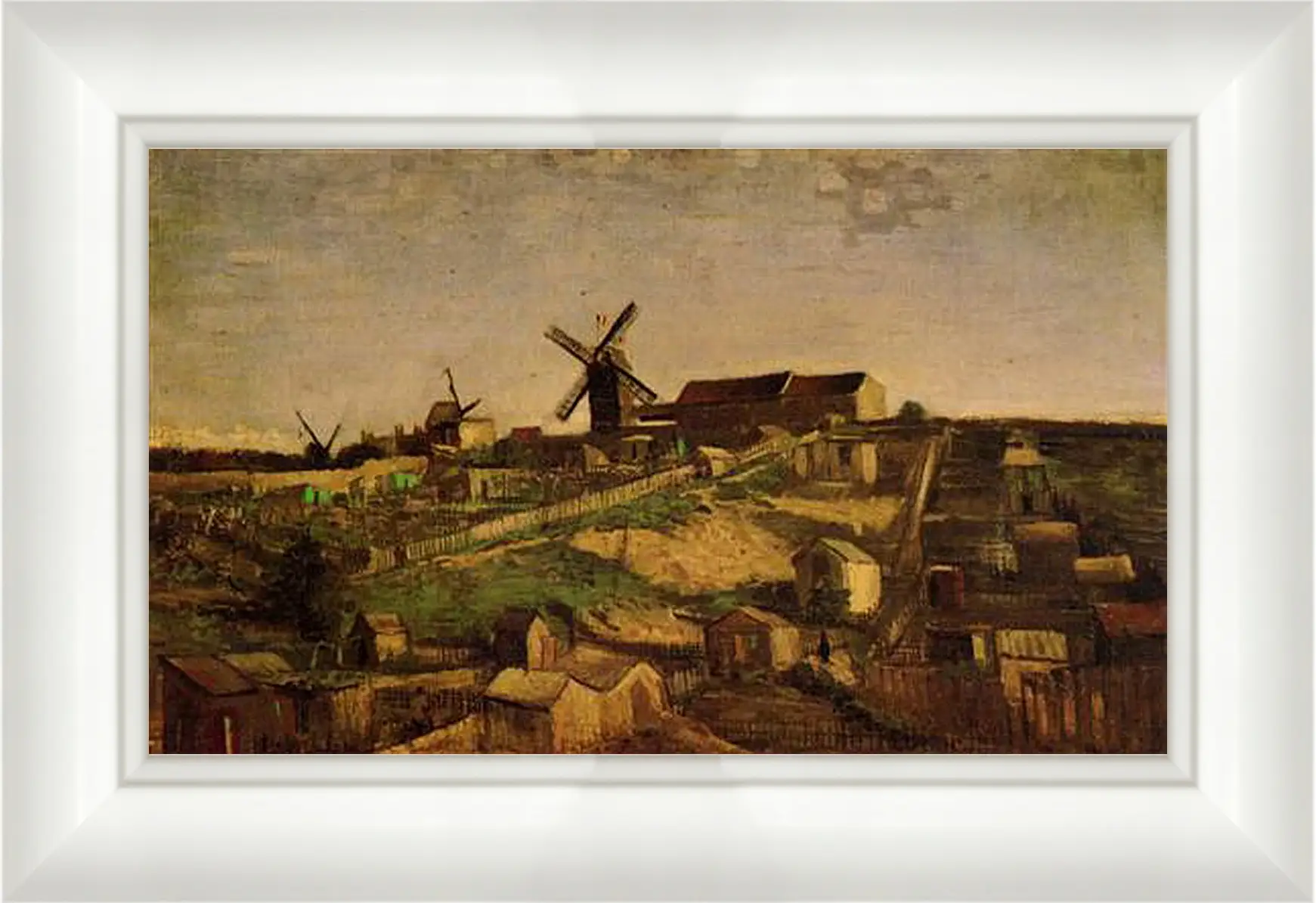 Картина в раме - View of Montmartre with Windmills. Винсент Ван Гог
