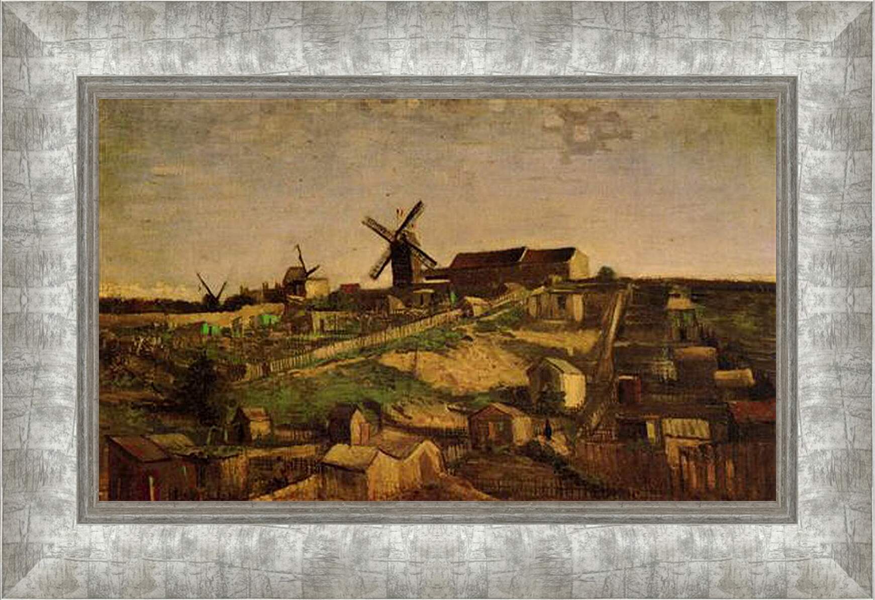 Картина в раме - View of Montmartre with Windmills. Винсент Ван Гог