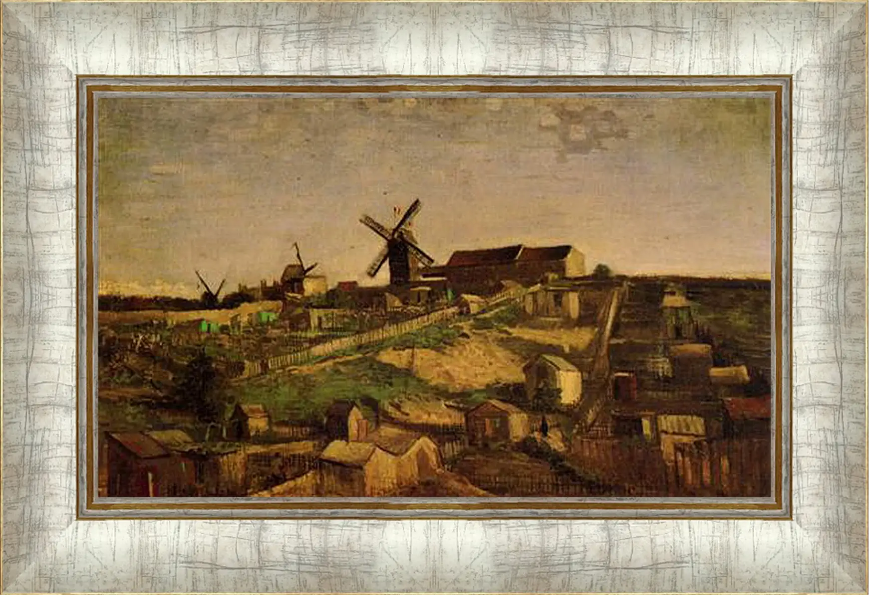 Картина в раме - View of Montmartre with Windmills. Винсент Ван Гог