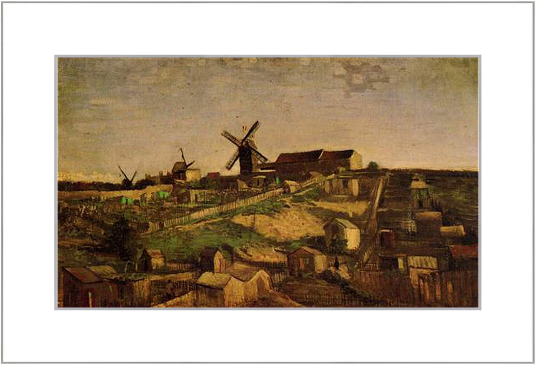 Картина в раме - View of Montmartre with Windmills. Винсент Ван Гог